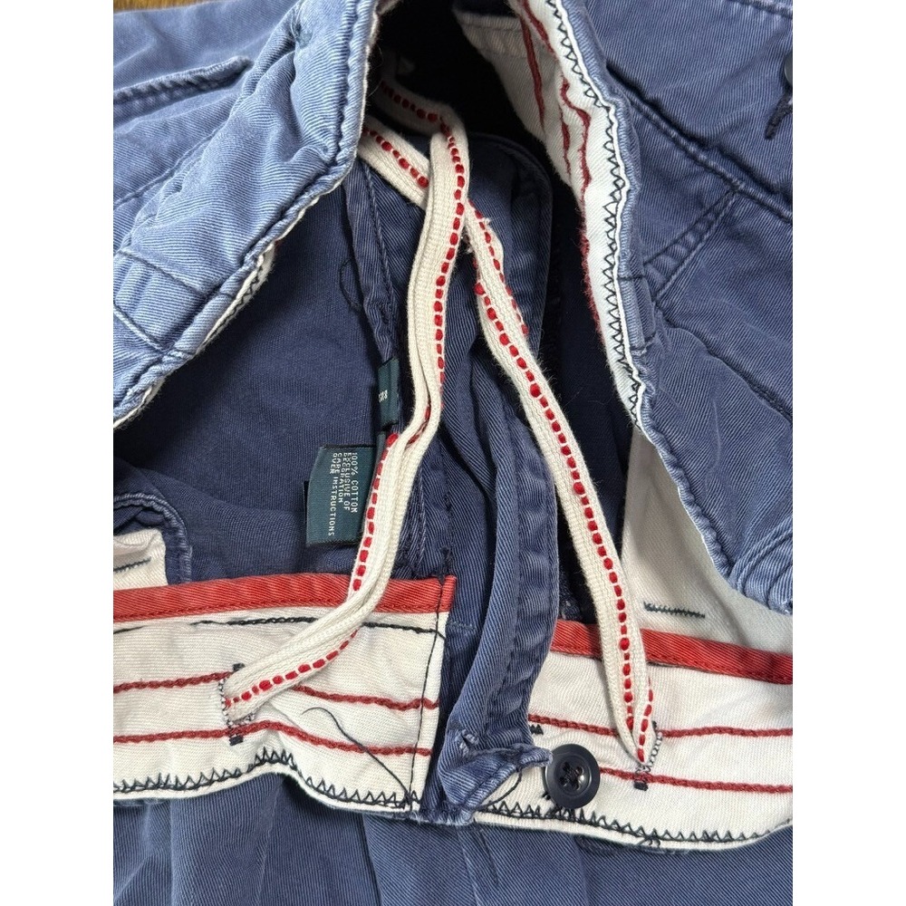 EUC Mens Polo‎ Ralph Lauren blue chino flat front shorts cotton drawstring SZ 33 - Picture 6 of 12